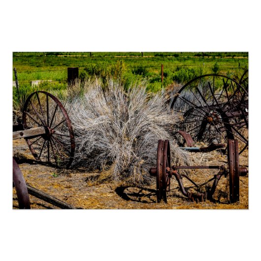 Poster Roues de Ranch Historique Brillantes (Devant)
