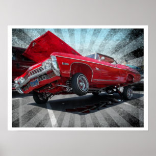 Poster rouge 1968 Chevrolet Impala Lowrider