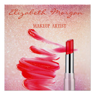Poster Rouge à lèvres rouge adorable, Maquilleuse