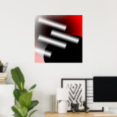 Poster Rouge Abstrait avec rayons de lumière AP0005 (Bureau à domicile)