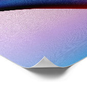 poster rouge Abstrait blanc et bleu (Coin)