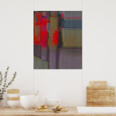 Poster Rouge, abstrait numérique (Cuisine)