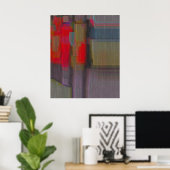 Poster Rouge, abstrait numérique (Bureau à domicile)