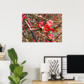 Poster rouge au printemps (Bureau à domicile)