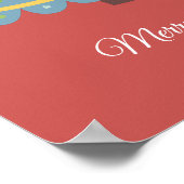 Poster rouge avec arbre de Noël Kawaii (Coin)