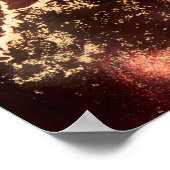 Poster Rouge Black Gold Encre d'alcool Abstrait (Coin)