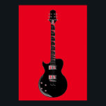 Poster Rouge Black Pop Art Guitare électrique<br><div class="desc">Instruments de musique Dessins graphiques Illustrations</div>