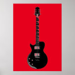 Poster Rouge Black Pop Art Guitare électrique<br><div class="desc">Instruments de musique Dessins graphiques Illustrations</div>