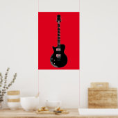 Poster Rouge Black Pop Art Guitare électrique (Cuisine)