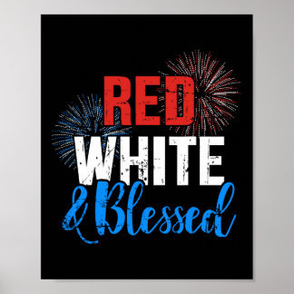 Poster Rouge Blanc Bénis Pour La Fête De L'Indépendance L