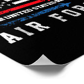 Poster Rouge Blanc Bleu Air Force Vol Fier Américain Dans (Coin)