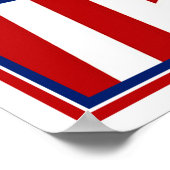 Poster Rouge blanc & bleu Star Design pour ajouter du tex (Coin)