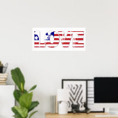 Poster Rouge, blanc et bleu (Bureau à domicile)