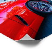 Poster Rouge blanc et bleu C7 Chevrolet Corvette (Coin)