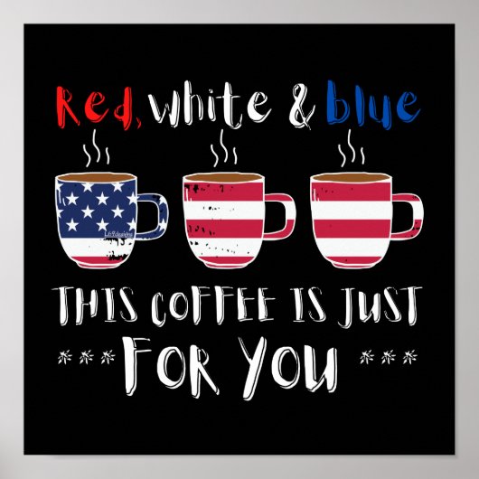 POSTER ROUGE BLANC ET BLEU CE CAFÉ EST JUSTE... (Devant)