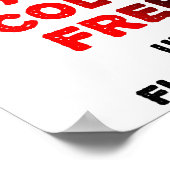 Poster rouge blanc et bleu drôle (Coin)