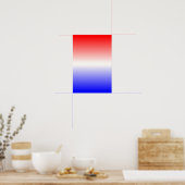 Poster Rouge blanc et bleu Ombre (Cuisine)