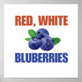 Poster Rouge, blanc et bleuets (Devant)