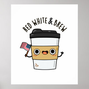Poster Rouge Blanc Et Brûler Drôle Drapeau Américain Pun 
