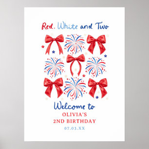 Poster Rouge Blanc et Deux Fille de Juillet 2ème Annivers
