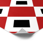 Poster Rouge, Blanc, Motif Diamant Noir (Coin)