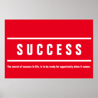 Poster Rouge blanc succès Motivation Inspiration