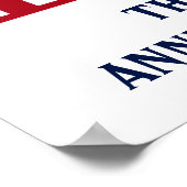 Poster Rouge Bleu 4 juillet Fête de l'Indépendance (Coin)