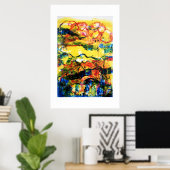 Poster Rouge, bleu, jaune. (Bureau à domicile)