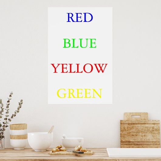 Poster Rouge bleu jaune vert (Cuisine)