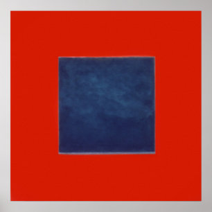 Poster rouge, bleu sur gris