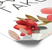 Poster Rouge Blush Floral Roses L'amour est doux Faveur (Coin)