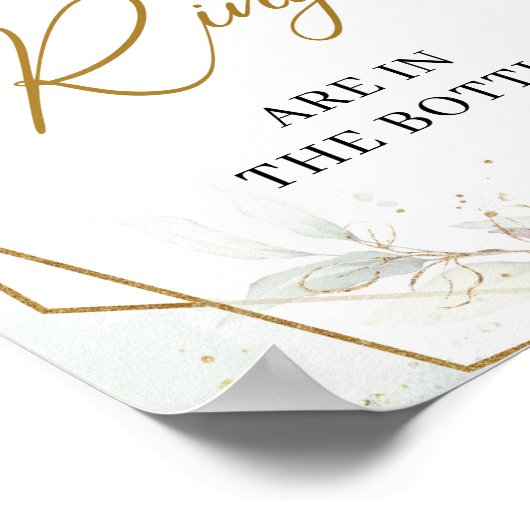 Poster Rouge bohème et or vert Devinez combien de bagues (Coin)