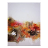 Poster Rouge Brown Orange Blanc moderne Abstrait toile d' (Devant)