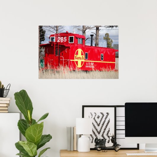 Poster rouge Caboose (Bureau à domicile)