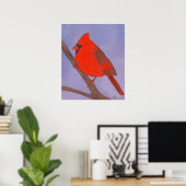 Poster rouge cardinal (Bureau à domicile)