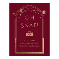 Rouge céleste Or Soleil Lune Étoiles Oh Snap