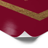 Poster Rouge céleste Or Soleil Lune Étoiles Oh Snap (Coin)