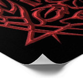 Poster rouge Chrome Oriental Tribal Tattoo (Coin)