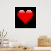 Poster Rouge cœur tendance amour mariage (Cuisine)