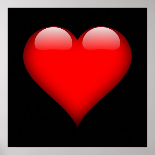 Poster Rouge cœur tendance amour mariage (Devant)