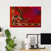 Poster Rouge comme flamme imprimé (Bureau à domicile)