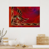 Poster Rouge comme flamme imprimé (Cuisine)