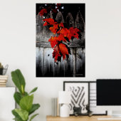 Poster Rouge d'automne (Bureau à domicile)