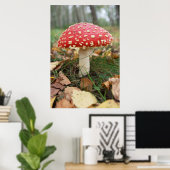 Poster rouge de la mouche Agaric (Bureau à domicile)