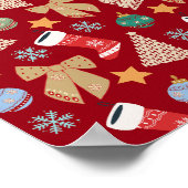 Poster Rouge de Noël mignon (Coin)