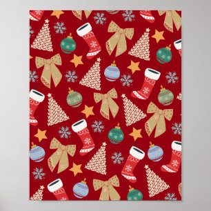 Poster Rouge de Noël mignon