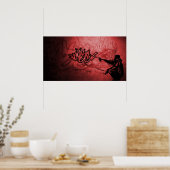 Poster Rouge d'impression de base (Cuisine)