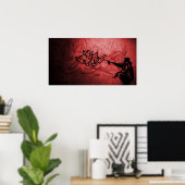 Poster Rouge d'impression de base (Bureau à domicile)