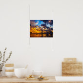 Poster Rouge du coucher du soleil (Cuisine)