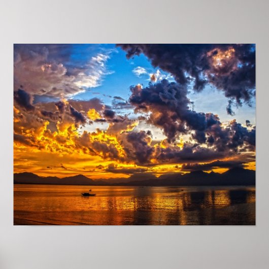 Poster Rouge du coucher du soleil (Devant)